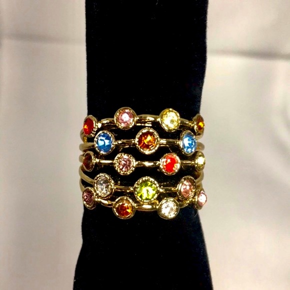 Stunning Multicolor Gemstone Ring size 8 - Picture 2 of 7